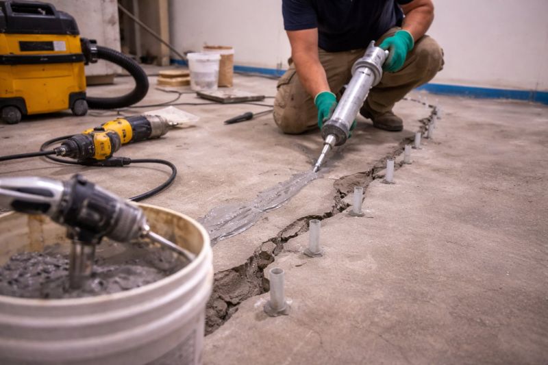 Cracked Basement Floor Repair in Kerrville, TX